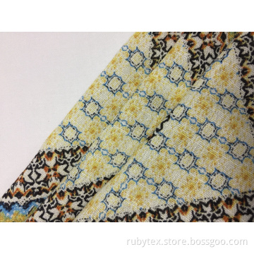 Rayon Crepe With Slub Print Fabric